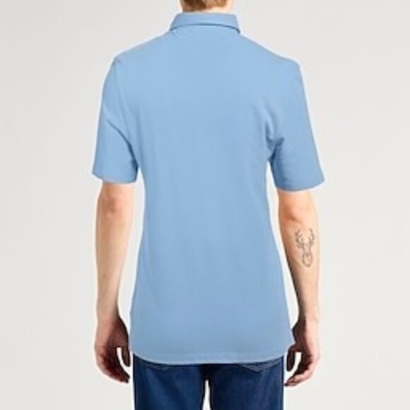 NEW BRUNELLO CUCINELLI Cotton Pique Polo Shirt Short Sleeves Size XS Azure Blue - Picture 2 of 6